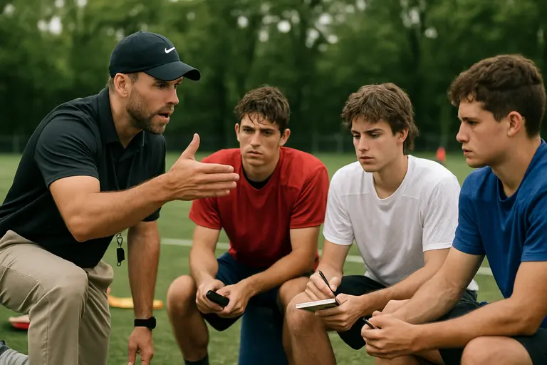 Football prospect and family walking through a modern college training facility